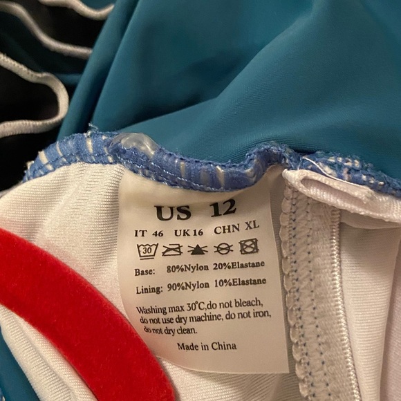 Teal swim dress size 12 with adjustable straps. - Picture 4 of 4